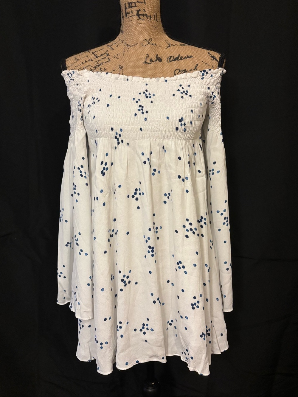 Olivaceous White Boho Mini Dress